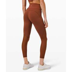 Lululemon Everlux and Mesh High-Rise Tight 25", Dark Terracotta, Size 4